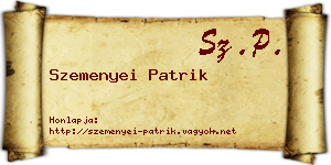Szemenyei Patrik névjegykártya